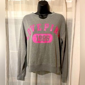 PINK Victoria’s Secret sweater in gray/pink size XS